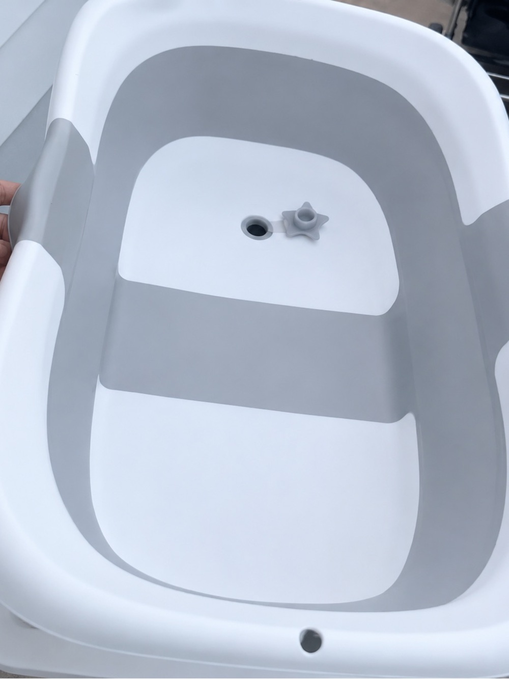 Gray & White Baby Bath Tub - Foldable Infant Bath